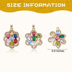 3 Stück Zirkonia Blumen Charms vergoldet Charms Micro Pave zarte Blumen Charms für Halskette Armband Herstellung&nbsp;JX565A