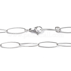 Collana a catena con graffetta in acciaio inossidabile 201 anti-ossidazione per uomo e donna&nbsp;NJEW-I122-12A-P