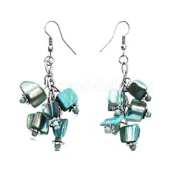 Collane multistrato in lega e conchiglie naturali e perline di semi di vetro e orecchini pendenti e set di braccialetti&nbsp;WGCEEFD-01