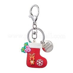 Porte-clés pendentifs en plastique pvc de Noël&nbsp;KEYC-JKC00909