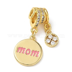 Pendenti in ottone con micro pavé di zirconi trasparenti per la festa della mamma&nbsp;CU-CBA4231-09G