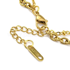 PVD-Vakuumbeschichtung 304 Edelstahl Doppelschicht-Mehrstrangarmband&nbsp;BJEW-Z016-05G