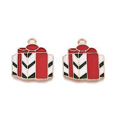 Pendentifs en émail en alliage plaqué or clair de Noël&nbsp;FIND-T009-05-RS
