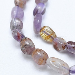 Fili di perline di quarzo lodolite viola naturale fantasma&nbsp;G-E483-69