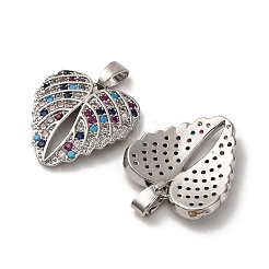 Pendentifs avec zircon cubiques à micro-pavés en laiton&nbsp;KK-F903-09P