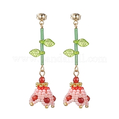 3 paire de boucles d'oreilles pendantes en agate naturelle et jade de Malaisie&nbsp;EJEW-MZ00125