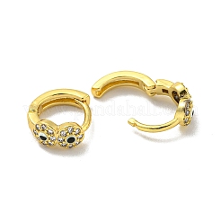Orecchino a cerchio in zirconi cubici micro pavè di ottone&nbsp;EJEW-C088-26G-02