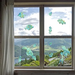 6 stücke 2 arten pvc aufkleber schillernde farbe fenster aufkleber 3d laser fisch und meerjungfrau statische glas fenster aufkleber&nbsp;JX833A