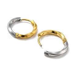 Orecchini a cerchio in acciaio inossidabile 304 bicolore per donna&nbsp;EJEW-Q790-01A