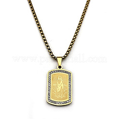 Colliers pour hommes avec pendentif vierge en acier inoxydable 304&nbsp;FS-WG6E56E-02