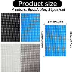 24 Stück 4 Farben PVC-Netz-Canvas-Blatt&nbsp;DIY-GF0012-99