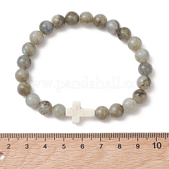 Bracelets en perles de labradorite naturelle et turquoise synthétique&nbsp;BJEW-JB13570