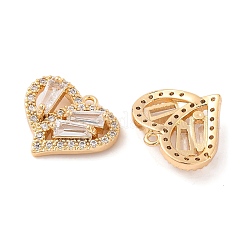 Pendenti in zirconi cubici trasparenti in micro pavè di ottone&nbsp;KK-S389-13G