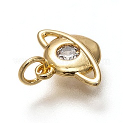 Messing micro pave klar zirkonia charme&nbsp;ZIRC-B002-27G