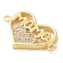 Messing Micro Pave klare Zirkonia Mama Verbindungsstück Charms&nbsp;FIND-Z041-12A