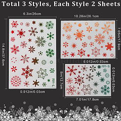 6 stücke 3 arten weihnachten thema kunststoff aushöhlen zeichnung malerei schablonen vorlagen&nbsp;DIY-GF0009-92