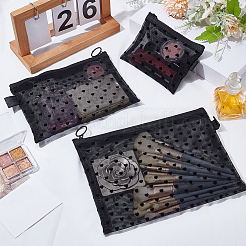 3 pochette cosmétique zippée en nylon à motif cœur floqué&nbsp;FIND-SP0005-80B