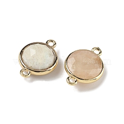 Messing Pavé Natur Mondstein facettiert flach rund Verbinder Charms&nbsp;G-U028-04G-13