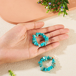2 pendentif en perles de turquoise synthétique teintées&nbsp;PALLOY-TAC0232-01