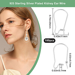 100 pieza de accesorios para pendientes de aro de acero inoxidable 304&nbsp;STAS-BBC0005-94S-01