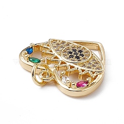 Pendenti in ottone con zirconi colorati&nbsp;KK-E068-VA184-2