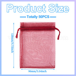 50 stücke organza taschen schmuck lagerung beutel hochzeit favor partei mesh kordelzug geschenk&nbsp;OP-TA0001-16D
