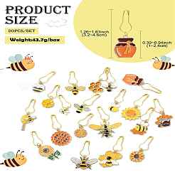 20 x Maschenmarkierer aus Emaille mit Bienenmotiv&nbsp;HJEW-CJ00066
