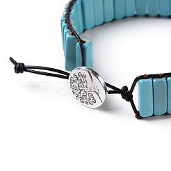 Synthetische türkisfarbene Perlen Schnur Armbänder&nbsp;BJEW-JB04146