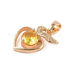 Pendentifs avec zircon cubiques à micro-pavés en laiton&nbsp;KK-E795-27KCG-04