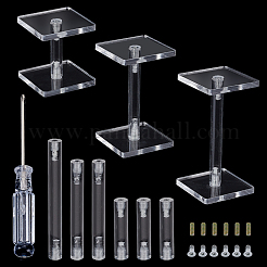 6 pz 3 stili quadrati supporti per esposizione di modelli di aeroplani in acrilico&nbsp;ODIS-WH0025-249