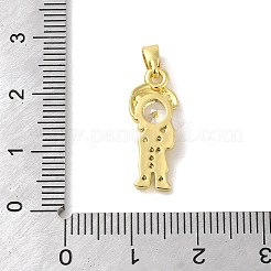 Ciondoli in ottone con placcatura a cremagliera con micro pavé di zirconi chiari&nbsp;KK-C053-07A-G