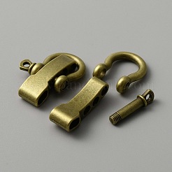 Fibbie di ancoraggio con anello a D in lega di stile tibetano&nbsp;FIND-WH0032-99AB