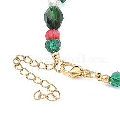 Weihnachtsbaum & Schneemann & Glocke Emaille Charm Armbänder&nbsp;BJEW-TA00506