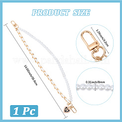 Chaînes de dragonne de téléphone en cuir PU et perles en plastique&nbsp;AJEW-WH20048-12A