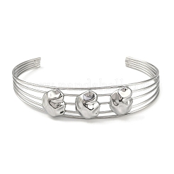 Bracelets manchettes ouverts creux en acier inoxydable 304 anti-ternissement&nbsp;BJEW-Q348-03P-07