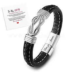 Wort liebe dich für immer Zinklegierung ineinandergreifendes Knotengliederarmband&nbsp;JB752A-1