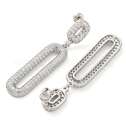 De latón micro pavimentar zirconia cúbico colgante los pendientes del perno prisionero&nbsp;EJEW-H014-17P-07