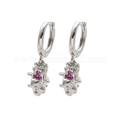 Créoles en laiton avec zircon cubique&nbsp;EJEW-Q015-01P-A