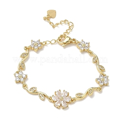 Bracciali a catena con micro pavé di zirconi cubici in ottone per donna&nbsp;BJEW-C156-04D-02G