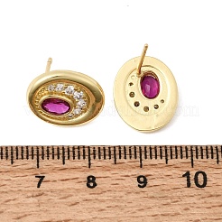 Pendientes de tuerca de circonio cúbico con micro pave de latón&nbsp;EJEW-G471-13G-06