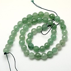 Cuentas de aventurina verde natural hebras&nbsp;G-M037-8mm-01
