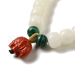 Runde natürliche weiße Jade Stretch-Armbänder&nbsp;BJEW-B080-34D
