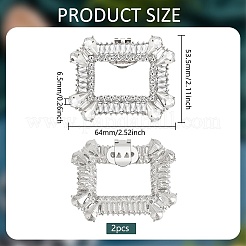 2 Stück abnehmbare Schuhschnallenclips aus Platinlegierung und Strass&nbsp;FIND-FG0003-11