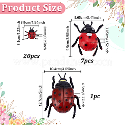 28 pz 3 stili di decorazione per esposizione di coccinelle in PVC&nbsp;DJEW-GA0001-93