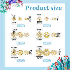 6 style de capuchons de perles en fer&nbsp;IFIN-UN0001-28G