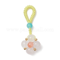 Décorations de pendentifs en verre imitation jade tissé avec peinture cuite&nbsp;HJEW-JM03148-02