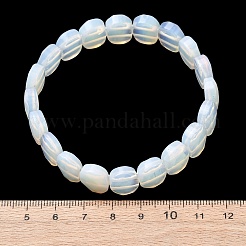 Braccialetti elastici con perline sfaccettate in opalite per donna&nbsp;BJEW-K251-07Q
