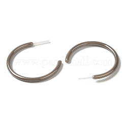 Orecchini a bottone in ceramica con zirconi e bioceramica ipoallergenica&nbsp;EJEW-Z023-01L-01