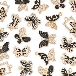 28 stücke 6 stile legierung strass anhänger&nbsp;ENAM-FS0002-67