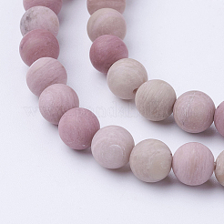 Bereift natürliche rhodonite runde Perle Stränge&nbsp;G-G735-09F-6mm